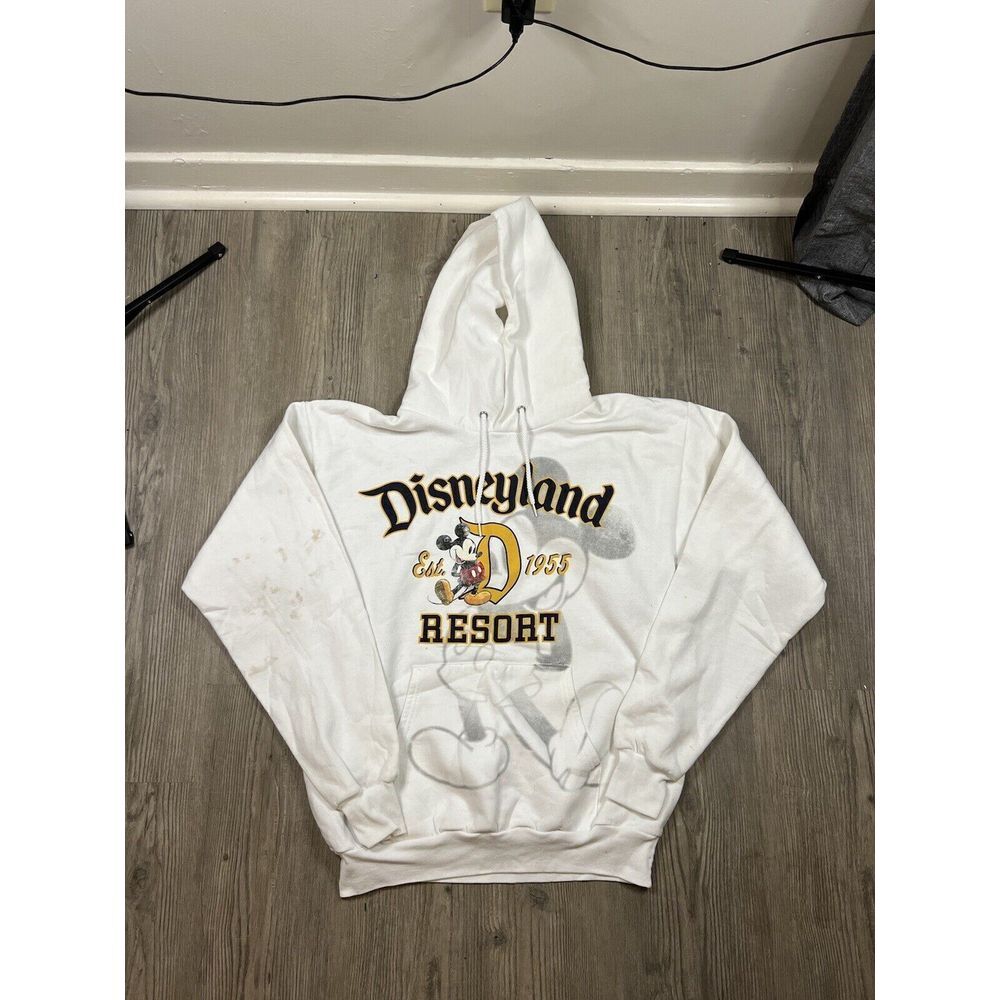 Walt Disney World resort Size Medium white hoodie Big Logo Disneyland 1955